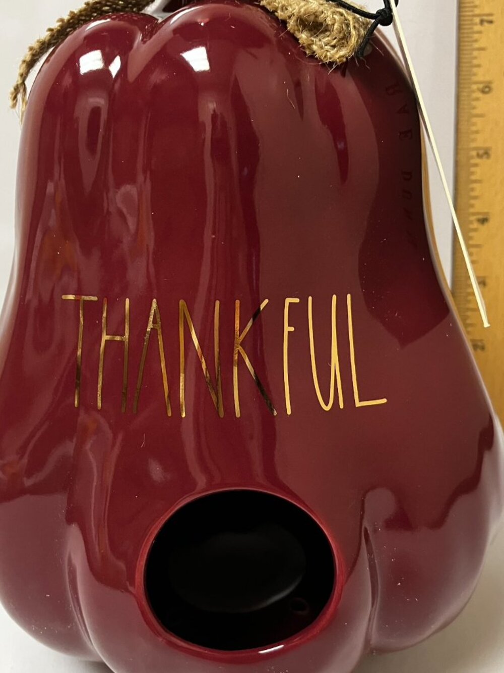 Rae Dunn Thankful Gourd Birdhouse - 8.5x6”